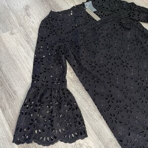 NWT 2p J.Crew Black Eyelet Dress